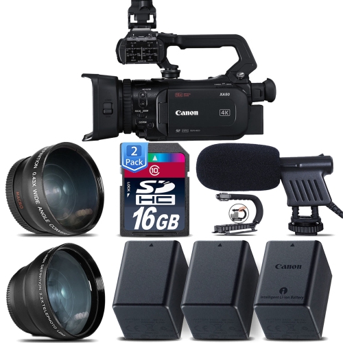 Canon XA50 Professional UHD 4K Camcorder with Shotgun Microphone & Additional Accessories USA - US Version w/ Seller Warranty