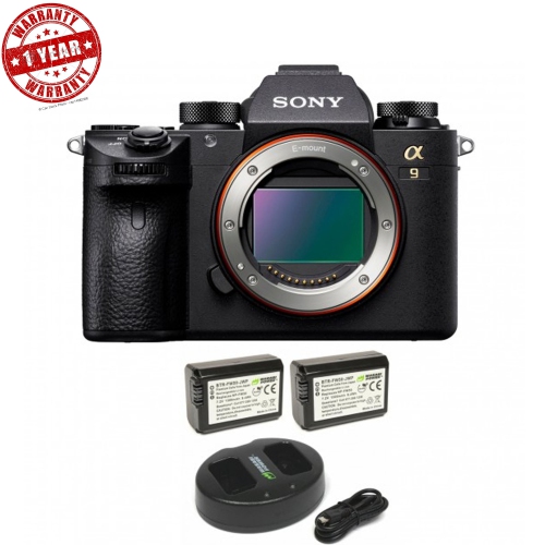 Sony Alpha a9 Mirrorless Camera w/ Wasabi Battery 2-Pack and Charger - US Version w/ Seller Warranty