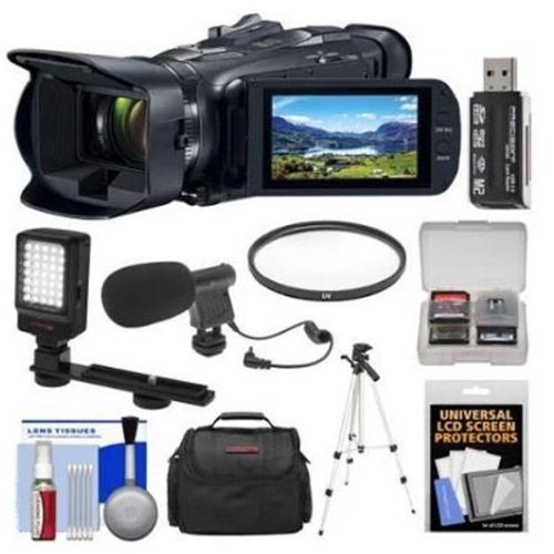 Canon Vixia HF G50 Wi-Fi 4K Ultra HD Video Camera Camcorder with LED Video Light + Microphone + Case + Tripod + Filter + Kit