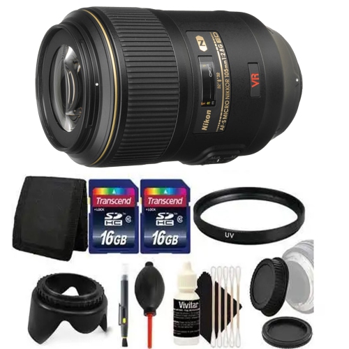 Nikon AF-S VR Micro 105mm F/2.8G IF-ED Lens W Accessory Kit - US Version w/  Seller Warranty