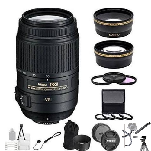 Nikon 55-300mm f/4.5-5.6G Ed VR AF-S DX Nikkor Zoom Lens for Nikon