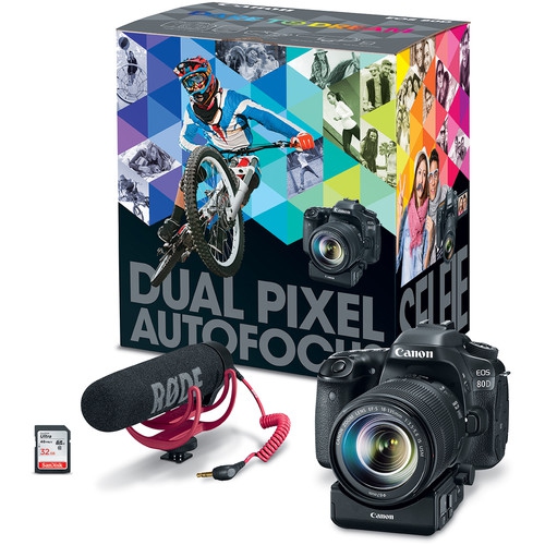 CANON  Eos 80D 24.2 Mp Digital Dslr Video Creator Kit - - Ef-S 18-135MM Is Usm Lens - Video Creator Kit - Us Version W/ Seller Warranty In Black