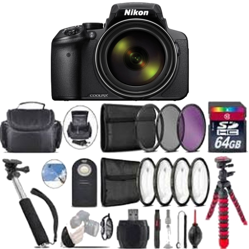 NIKON  Coolpix P900 Digital Camera W/ Spider Tripod |Monopod |Case - 64GB Bundle - Us Version W/ Seller Warranty