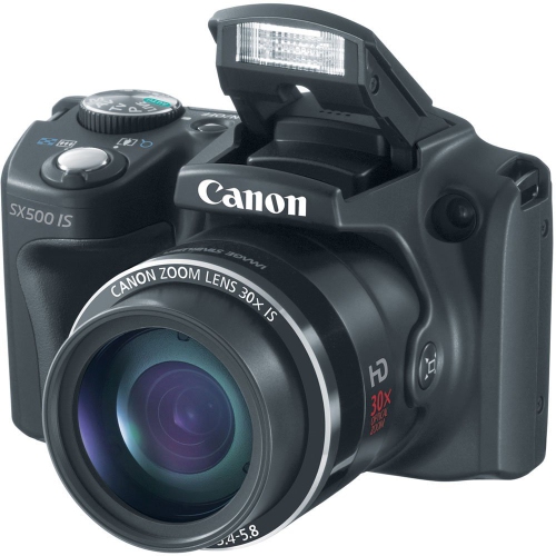 Canon PowerShot SX500IS 16MP 30x Optical Zoom Digital Camera - Black