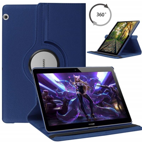 [CC] 360 Degree Rotating Tablet Case Cover For Huawei MediaPad T5, Navy Blue