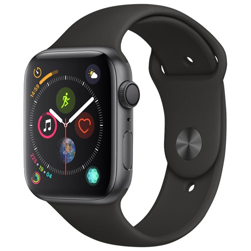 Apple Watch Series 4 (GPS) 44mm - Space Grey Aluminum Case with Black Sport Band - Certified Refurbished by APPLE - Refurbished condition - Image 2