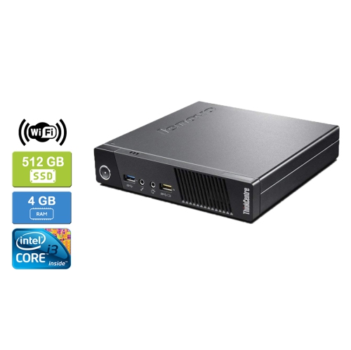 Remis à neuf: LENOVO M73 TINY Intel Core i3-4130T 2.90 GHz, 4GB, 512GB SSD, Win 10 Pro