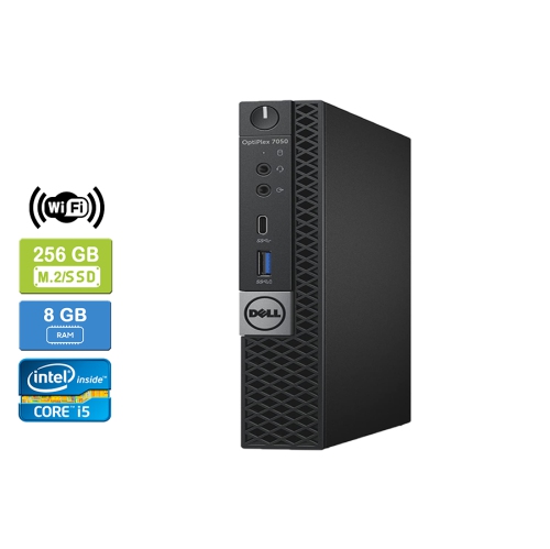 DELL  Refurbished (Good) - 7050 Micro Intel Core I5-7500T 2.70 Ghz, 8GB, M.2/256GB SSD, Win 10 Pro