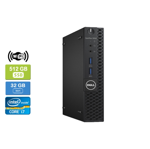 DELL  Refurbished (Good) - 3050 Micro Intel Core I7-7700T 2.90 Ghz, 32GB, 512GB SSD, Win 10 Pro