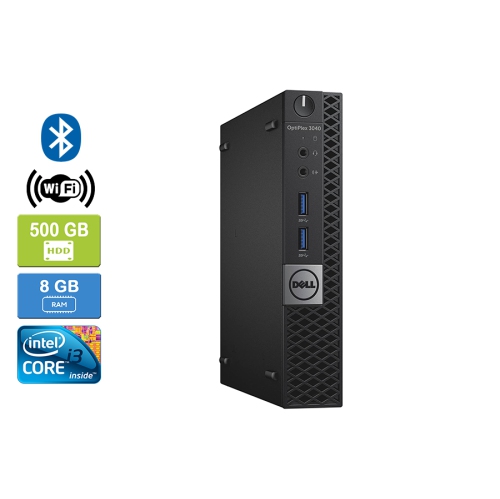 Refurbished - DELL 3040 MICRO Intel Core i3-6100T&nbsp; 3.20 GHz, 8GB, 500GB HDD, Win 10 Home