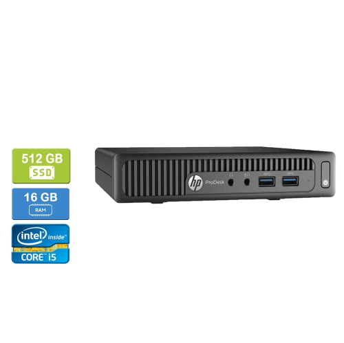 HP  Refurbished (Good) - 600 G1 Mini Intel Core I5-4570T 2.90 Ghz, 16GB, 512GB SSD, Win 10 Pro