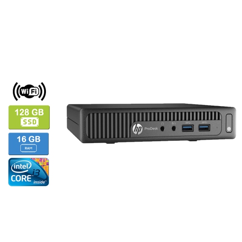 Refurbished - HP 600 G2 MINI Intel Core i3-6100T 3.20 GHz, 16GB, 128GB SSD, Win 10 Pro