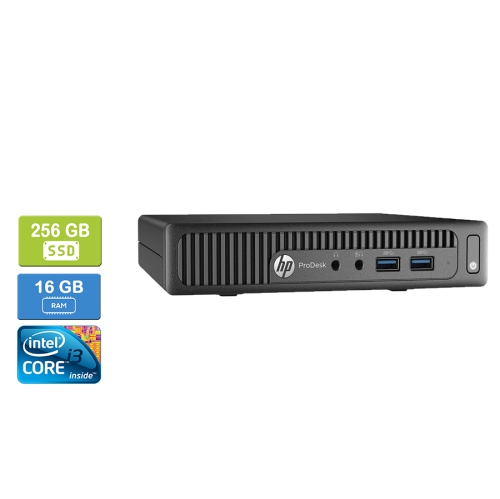 Refurbished - HP 600 G2 MINI Intel Core i3-6100T 3.20 GHz, 16GB, 256GB SSD, Win 10 Pro