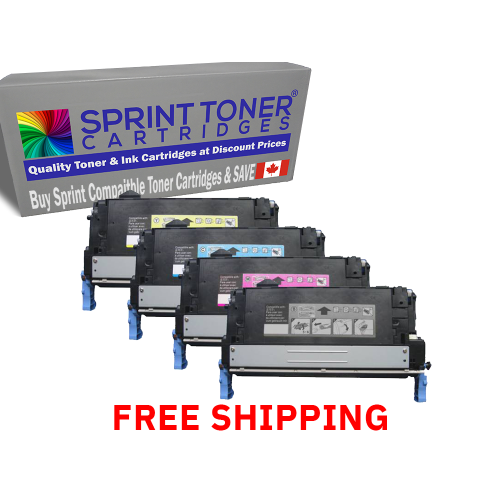 4 Colour Pack Compatible HP 501A, 502A Toners Cartridges Set Q6470A, Q6471A, Q6472A, Q6473A, Canadian Company