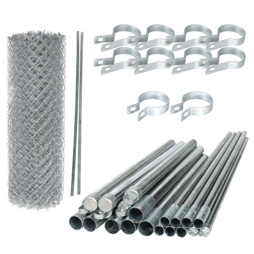 ALEKO® Galvanized Steel Chain Link Fence 6X50 Feet Complete Kit