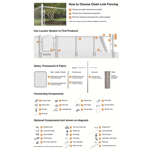 ALEKO® Galvanized Steel Chain Link Fence 6X50 Feet Complete Kit