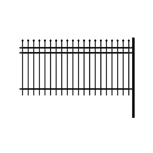 ALEKO  ® Rome Style Self Unassembled Steel Fence, 8' X 4' In Black