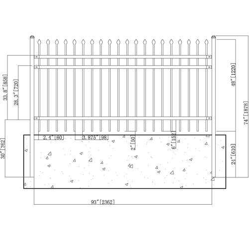 ALEKO® Rome Style Self Unassembled Steel Fence, 8' x 4' Black