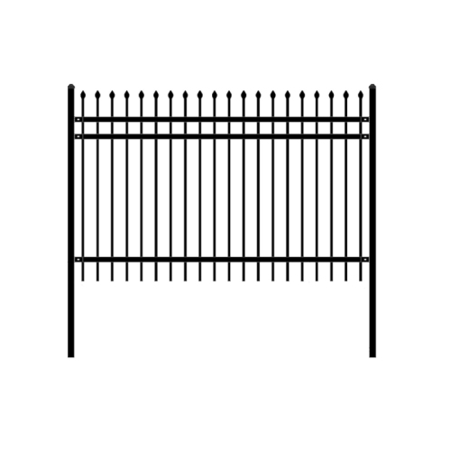 ALEKO® Rome Style Self Unassembled Steel Fence, 8' x 6' Black