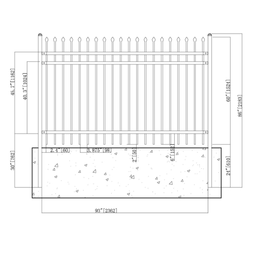ALEKO® Rome Style Self Unassembled Steel Fence, 8' x 6' Black