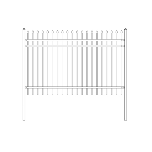 ALEKO® Rome Style Self Unassembled Steel Fence, 8' x 6' Black
