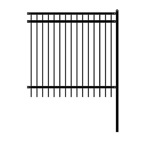 ALEKO  ® Nice Style Self Unassembled Steel Fence, 6' X 6' In Black