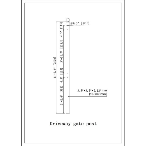 ALEKO® Universal Post for Fence 7'-6.6" x 2.4"x 2.4"