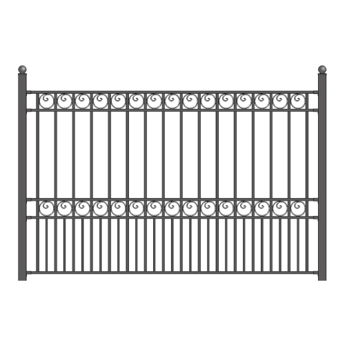 ALEKO  Yard Garden Iron Wrought Steel Fence 8' X 5' Paris Style