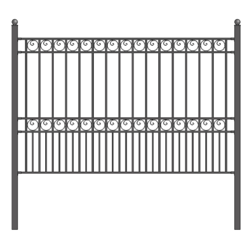 ALEKO Yard Garden Iron Wrought Steel Fence 8' x 5' Paris Style
