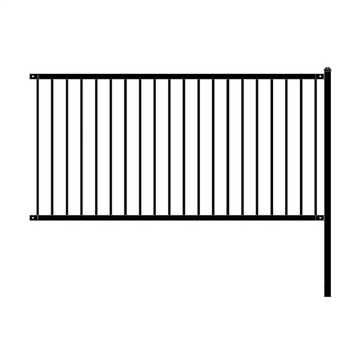 ALEKO  ® Lyon Style Unassembled Steel Fence, 8' X 4' In Black