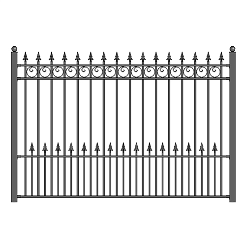 ALEKO® NEW 8' x 5' IRON DRIVEWAY STEEL FENCE PRAGUE STYLE