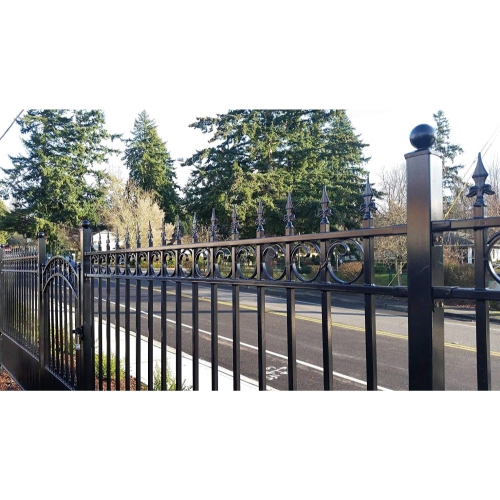 ALEKO® NEW 8' x 5' IRON DRIVEWAY STEEL FENCE PRAGUE STYLE