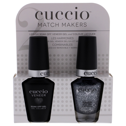 Match Makers Set - Vegas Vixen by Cuccio for Women - 2 Pc 0.44oz Veneer Soak Of Gel Nail Polish, 0.43oz Colour Nail Polish