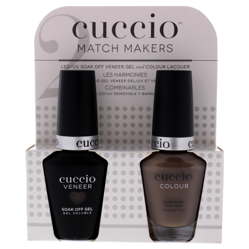 Match Makers Set - Loom Mates by Cuccio for Women - 2 Pc 0.44oz Veneer Soak Of Gel Nail Polish, 0.43oz Colour Nail Polish