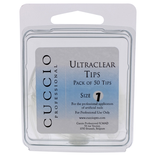 Ultraclear Tips - 1 by Cuccio Pro for Women - 50 Pc Acrylic Nails