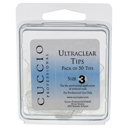 Ultraclear Tips - 3 by Cuccio Pro for Women - 50 Pc Acrylic Nails