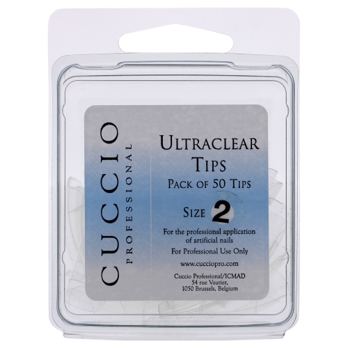Ultraclear Tips - 2 by Cuccio Pro for Women - 50 Pc Acrylic Nails