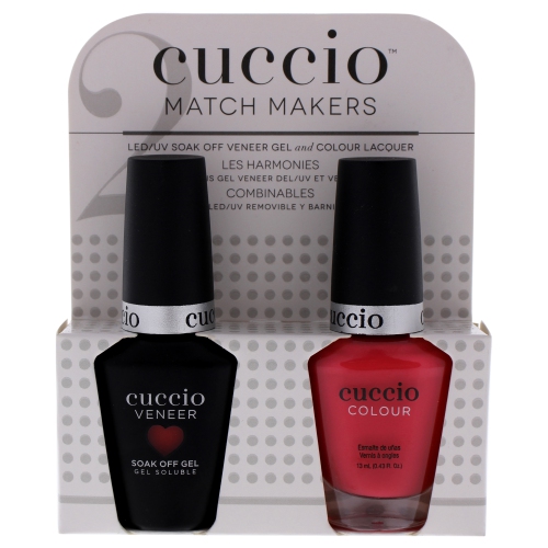 Match Makers Set - Paradise Found by Cuccio for Women - 2 Pc 0.44oz Veneer Soak Of Gel Nail Polish, 0.43oz Colour Nail Polish