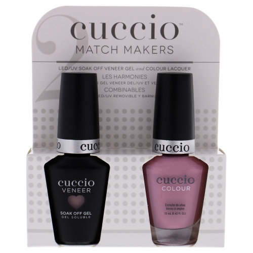 Match Makers Set - Bali Bliss by Cuccio for Women - 2 Pc 0.44oz Veneer Soak Of Gel Nail Polish, 0.43oz Colour Nail Polish