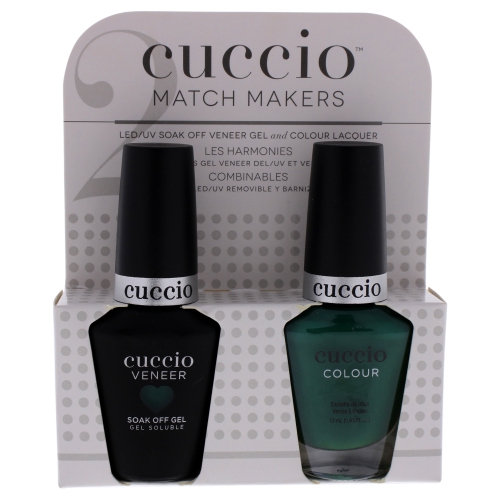 Match Makers Set - Jakarta Jade by Cuccio for Women - 2 Pc 0.44oz Veneer Soak Of Gel Nail Polish, 0.43oz Colour Nail Polish