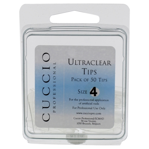 Ultraclear Tips - 4 by Cuccio Pro for Women - 50 Pc Acrylic Nails