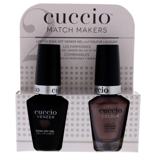 Match Makers Set - Positive Thread by Cuccio for Women - 2 Pc 0.44oz Veneer Soak Of Gel Nail Polish, 0.43oz Colour Nail Polish