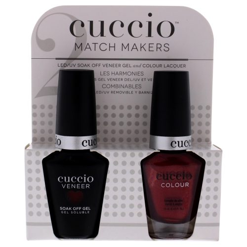 Match Makers Set - Give It A Twirl by Cuccio for Women - 2 Pc 0.44oz Veneer Soak Of Gel Nail Polish, 0.43oz Colour Nail Polish