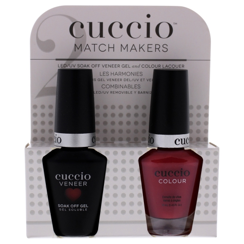 Match Makers Set - Gaia by Cuccio for Women - 2 Pc 0.44oz Veneer Soak Of Gel Nail Polish, 0.43oz Colour Nail Polish