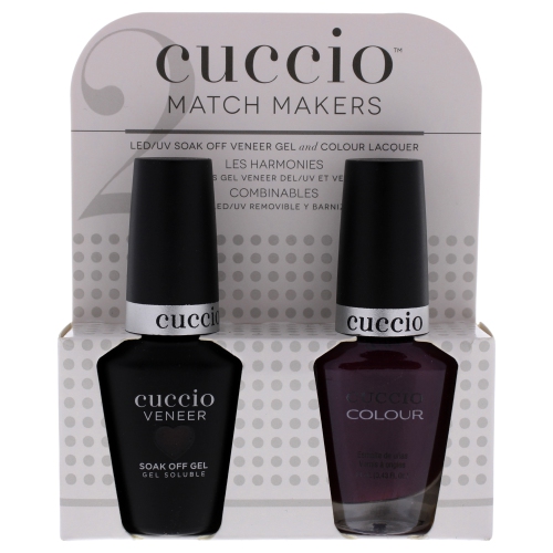 Match Makers Set - Lying Around by Cuccio for Women - 2 Pc 0.44oz Veneer Soak Off Gel Nail Polish, 0.43oz Colour Nail Polish