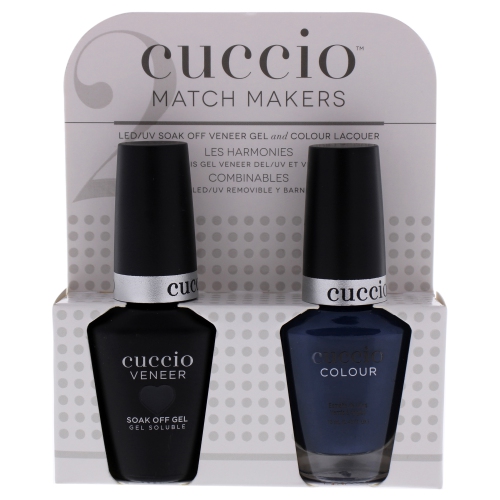 Match Makers Set - Wild Knights by Cuccio for Women - 2 Pc 0.44oz Veneer Soak Of Gel Nail Polish, 0.43oz Colour Nail Polish