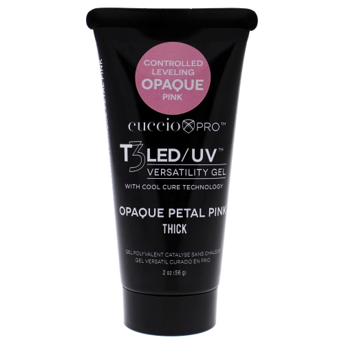 T3 Cool Cure Versatility Gel Tube - Controlled Leveling Opaque Pink by Cuccio Pro for Women - 2 oz Nail Gel