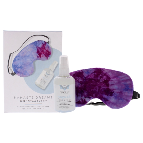 Image 1 de 1.. Namaste Dreams Duo Kit by Cuccio for Unisex - 2 Pc 4oz Yogahhh Aura Mist, 1 Pc Lavender Tie Dye Sleep Eye Mask