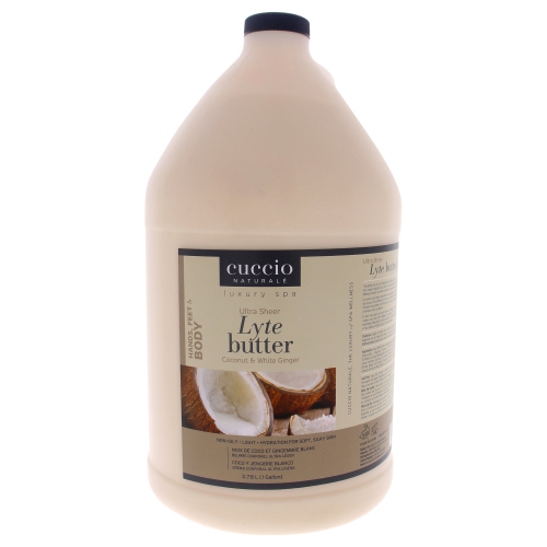 Ultra Sheer Lyte Butter - Coconut and White Ginger by Cuccio for Unisex - 1 Gallon Body Butter
