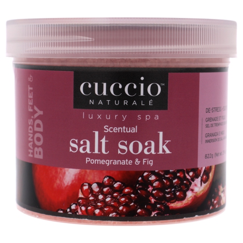 Luxury Spa Scentual Salt Soak - Pomegranate and Fig by Cuccio for Unisex - 29 oz Bath Salt